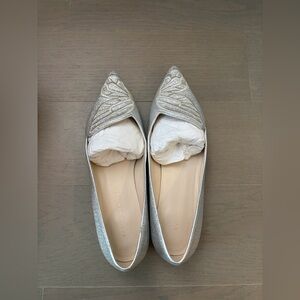 Sophia Webster Butterfly Flats Silver Glitter Size 36.5, US size 6